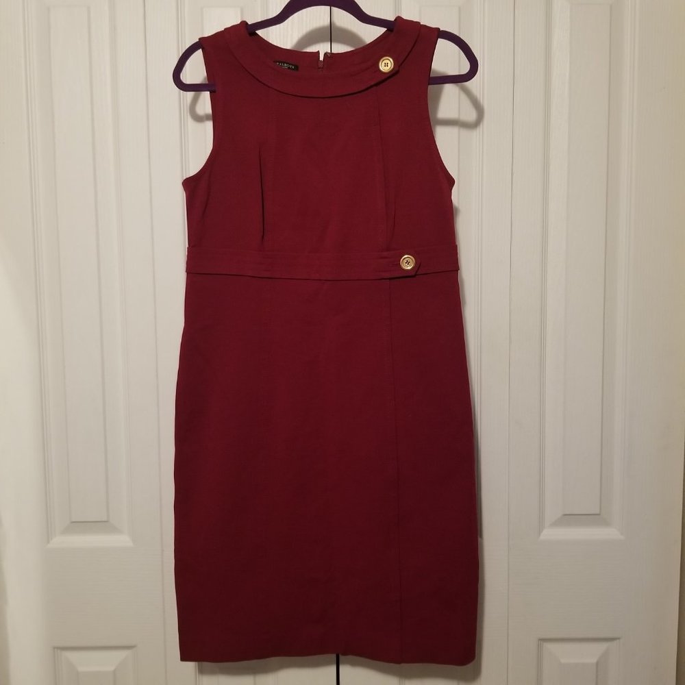 Talbots Burgundy	Sleeveless Dress